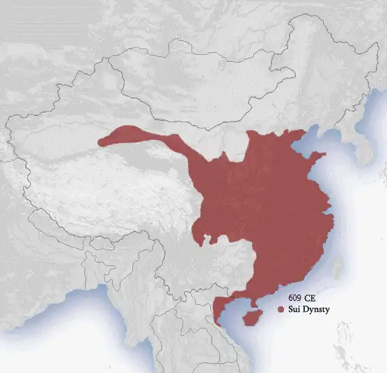 Sui territory c. 609 Sui territory c. 609